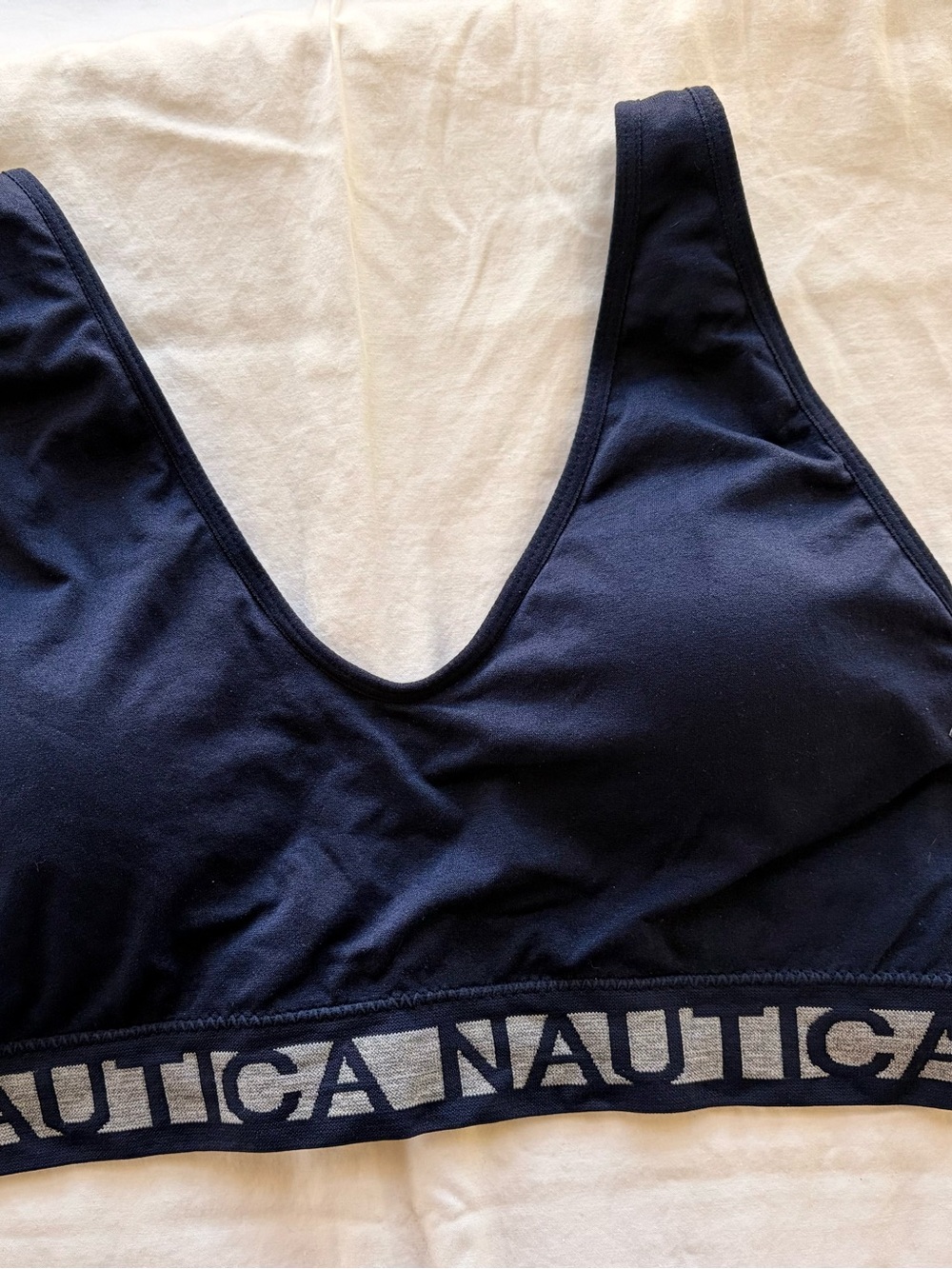 Nautica Navy Logo Elastic Bralette